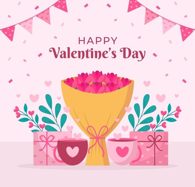 Flat valentine’s day illustration Free Vector