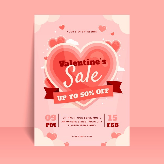 Flat Valentine S Day Vertical Poster Template 23 2149218910