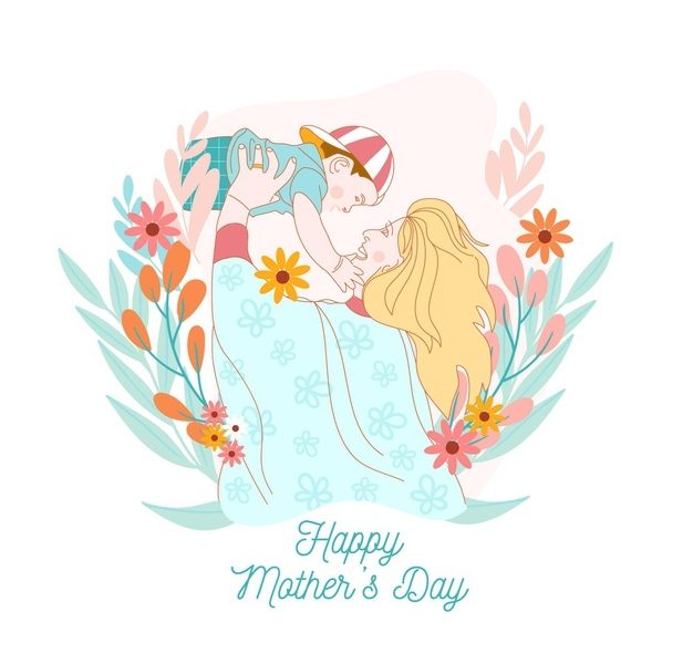 Floral mother’s day illustration Free Vector