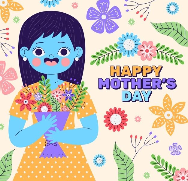 Floral mother’s day illustration Free Vector