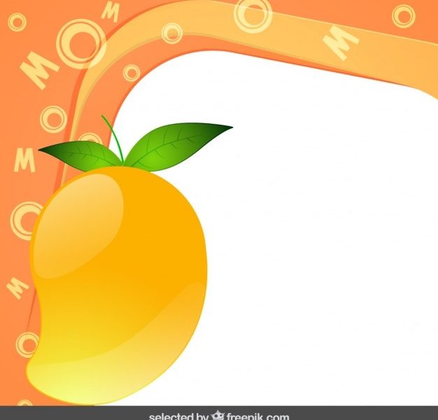 Frame with mango Free Vector