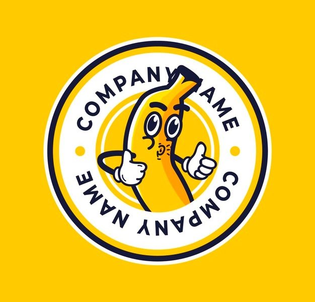 Funny banana character illustrated logo Free Vector Funny banana character illustrated logo Free Vector