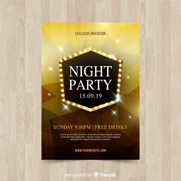 Geometric Shapes Night Party Poster 52683 13353