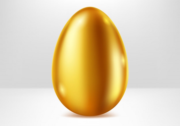 Golden Egg Festive Metal Gift Realistic 107791 988