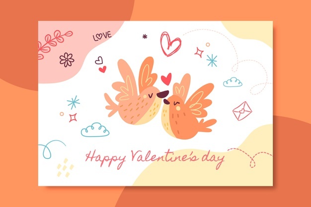 Hand Drawn Child Like Valentine S Day Card Template 23 2148793673