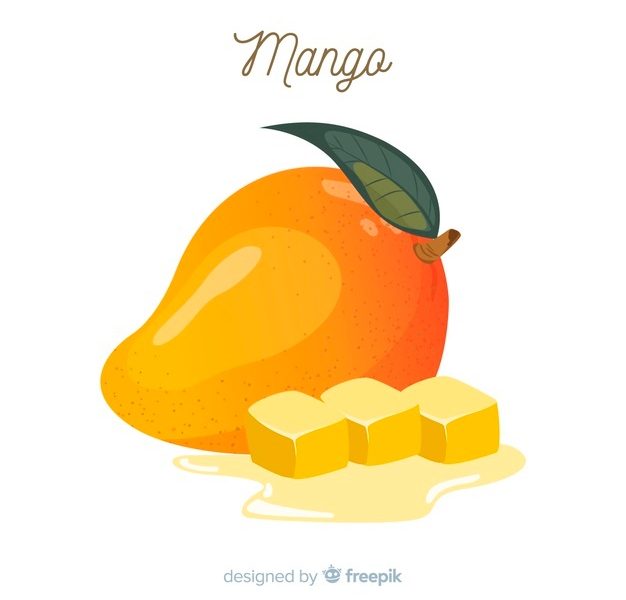 Hand drawn mango background Free Vector