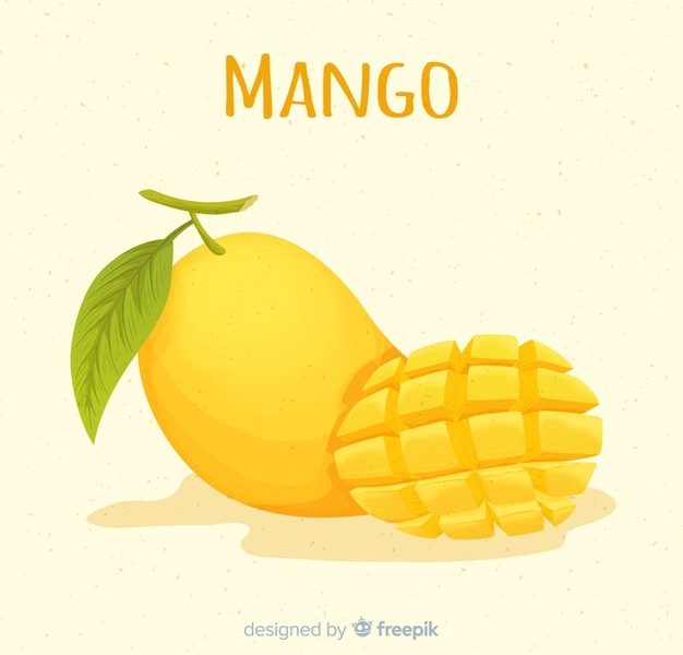 Hand drawn mango background Free Vector