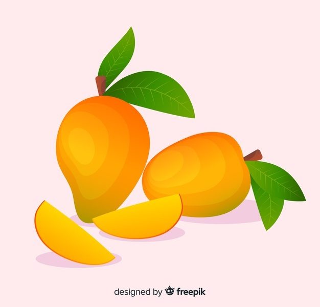 Hand drawn mango background Free Vector