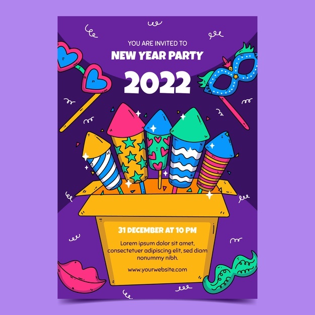 Hand Drawn New Year Party Flyer Template 23 2149213226