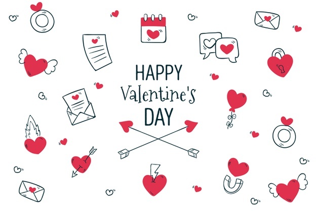 Hand Drawn Valentine S Day Background 23 2148788711