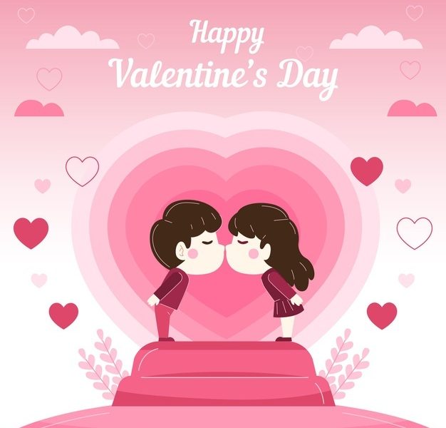 Hand drawn valentine’s day background Free Vector