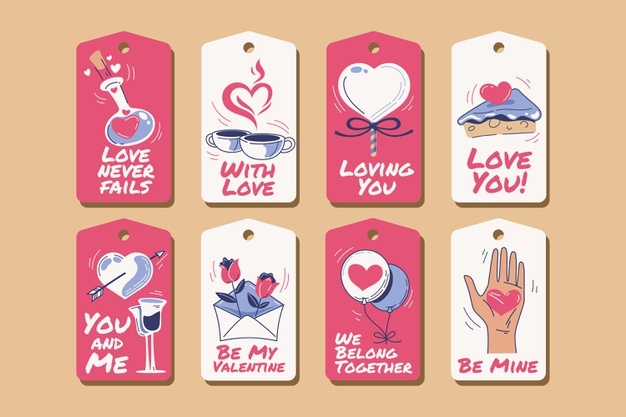 Hand Drawn Valentine S Day Label Collection 23 2148810253