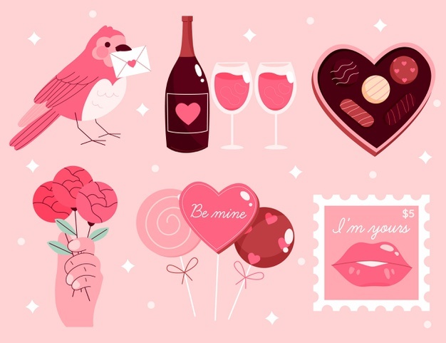 Hand Drawn Valentines Day Element Collection 52683 54488