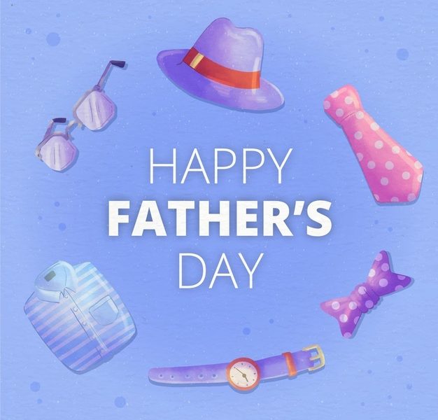 Hand painted watercolor father’s day illustration Free Vector