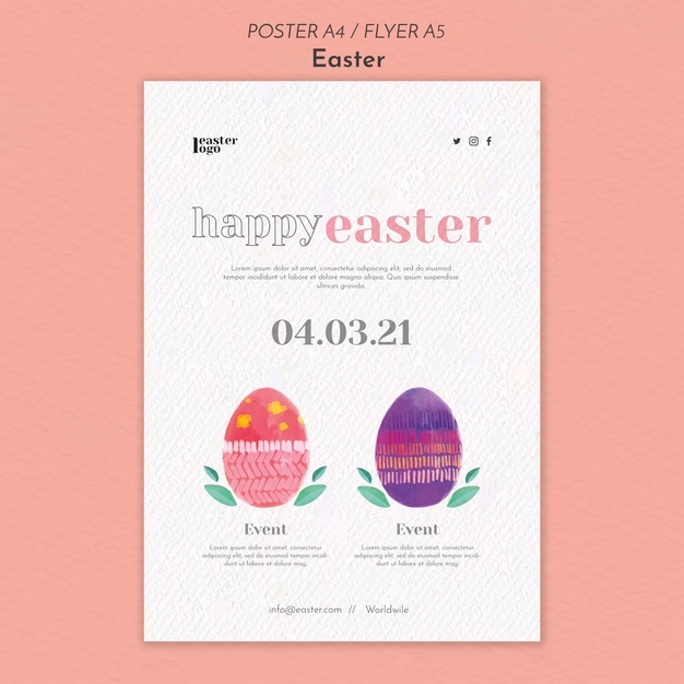 Happy Easter Day Poster Template 23 2148883128