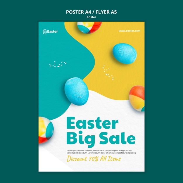 Happy Easter Day Realistic Flyer Template 23 2148887782