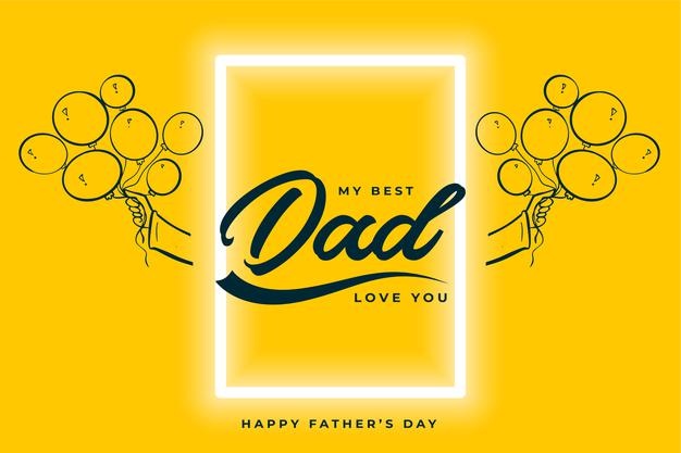 Happy Fathers Day Beautiful Yellow Greeting Card 1017 32036