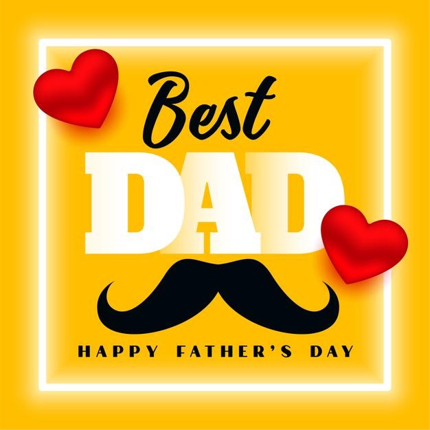 Happy Fathers Day Best Dad Yellow Greeting Card Design 1017 32038