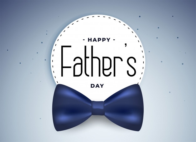 Happy Fathers Day Card With Realistic Bow 1017 19216