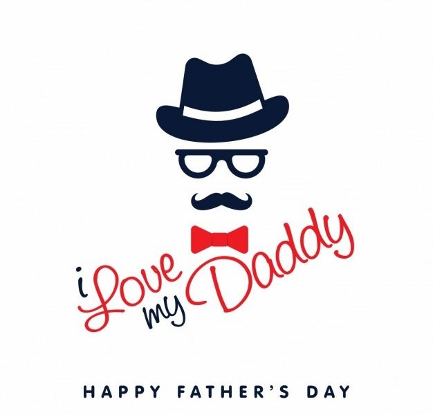 Happy fathers day creative logo Free Vector