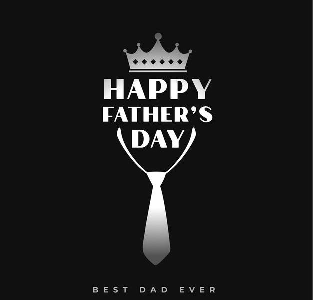 Happy fathers day dark greeting card design Free Vector