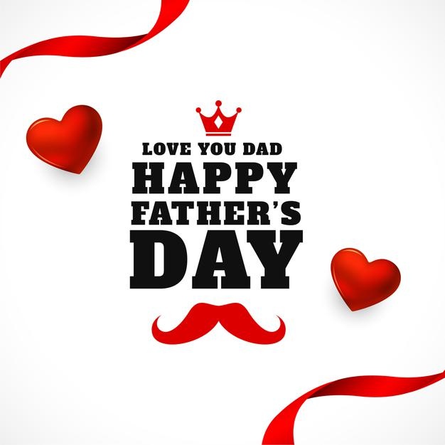 Happy Fathers Day Heart Ribbon Greeting Card 1017 32048