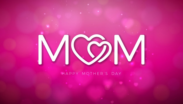 Happy Mother S Day Greeting Card Design With Falling Hearts Typography Letter Shiny Pink Background 1314 2676