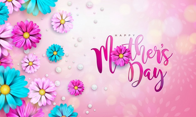 Happy Mother S Day Greeting Card Design With Flower Typography Letter Pink Background 1314 2682