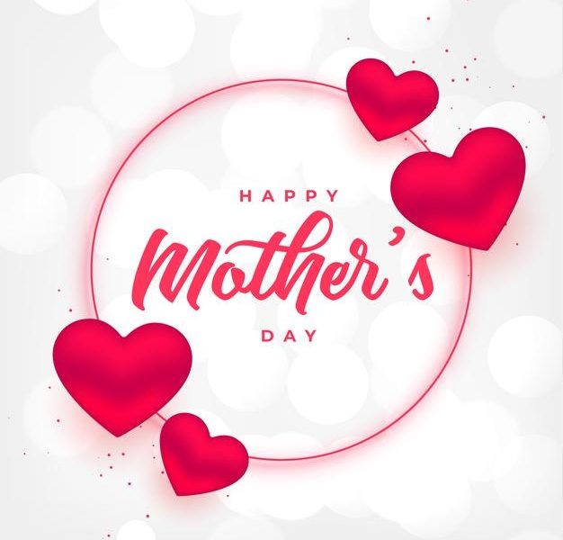 Happy mothers day heart frame background Free Vector