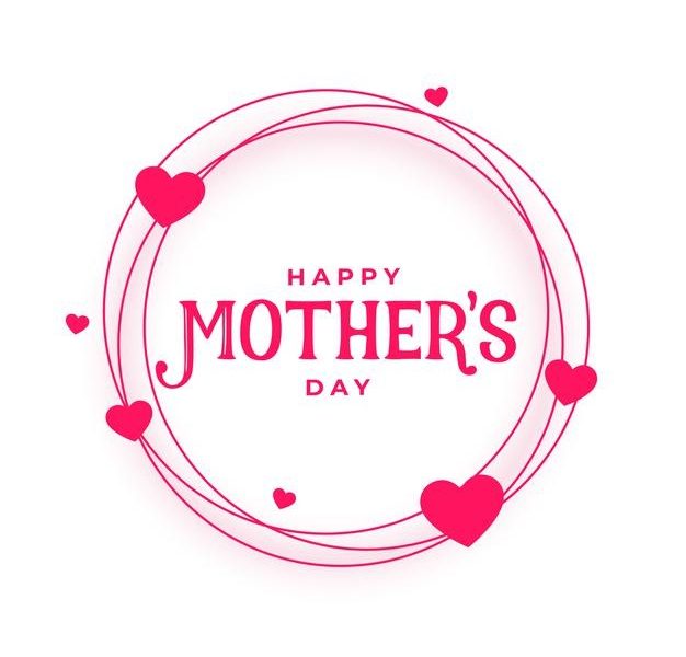 Happy mothers day hearts frame card design Free Vector