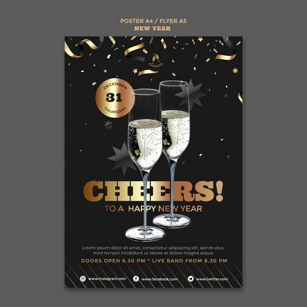 Happy New Year Party Poster Template 23 2148760287