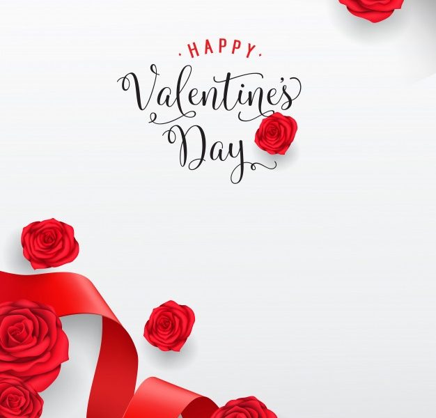 Happy valentine day lettering. creative inscription Free Vector