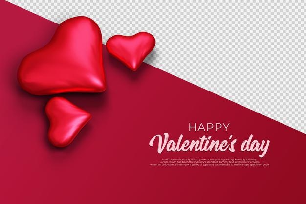 Happy Valentine S Day With 3d Rendering Transparent 136295 415