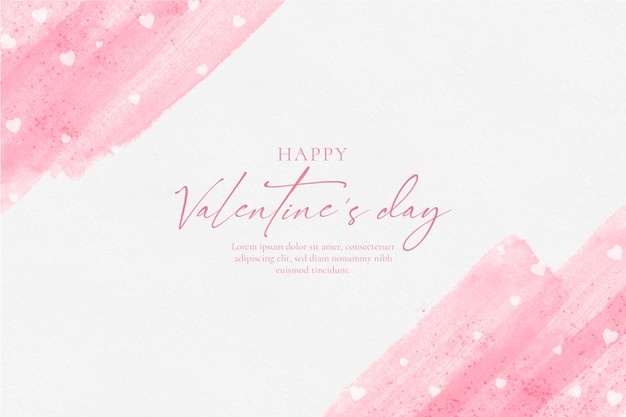 Happy valentines day watercolor background Free Vector