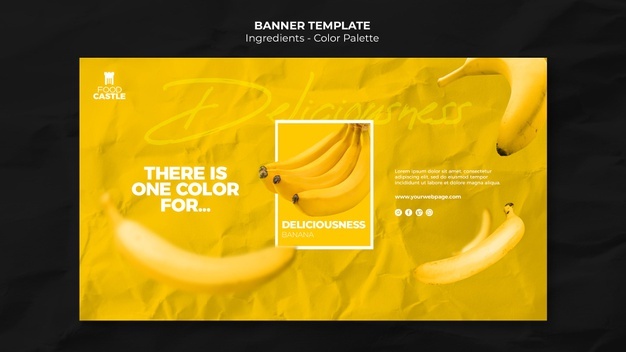 Horizontal Banner Template With Banana 23 2148815074