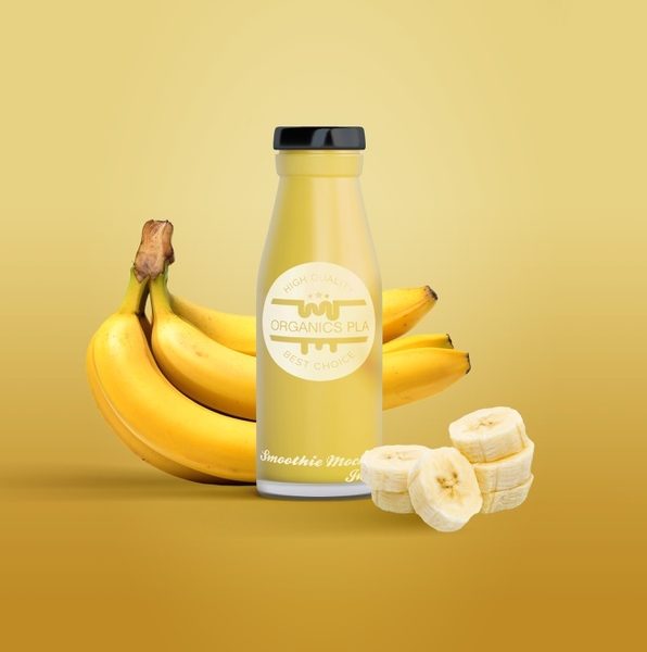 Isolated bottle of fruit juice and bananas Free Psd Isolated bottle of fruit juice and bananas Free Psd