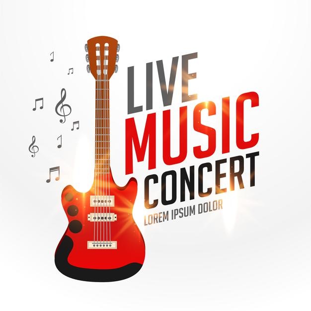 Live Music Cover Template With Realistic Guitar 1017 30111