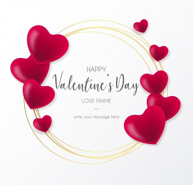 Lovely frame with hearts for valentine’s day Free Vector