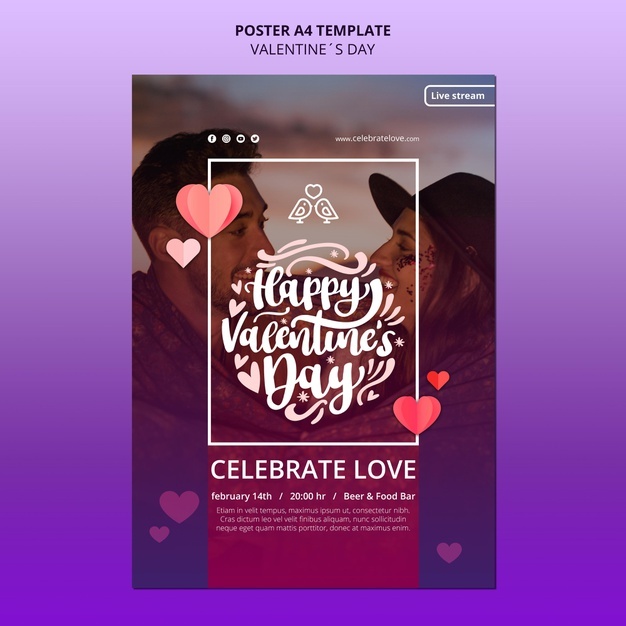 Lovely Valentine S Day Poster Template With Photo 23 2148866455