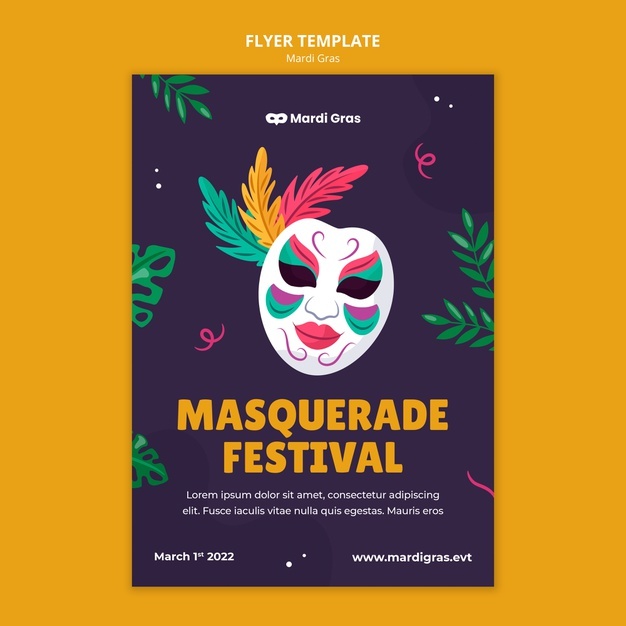 Mardi Gras Festival Flyer With Mask 23 2149222871