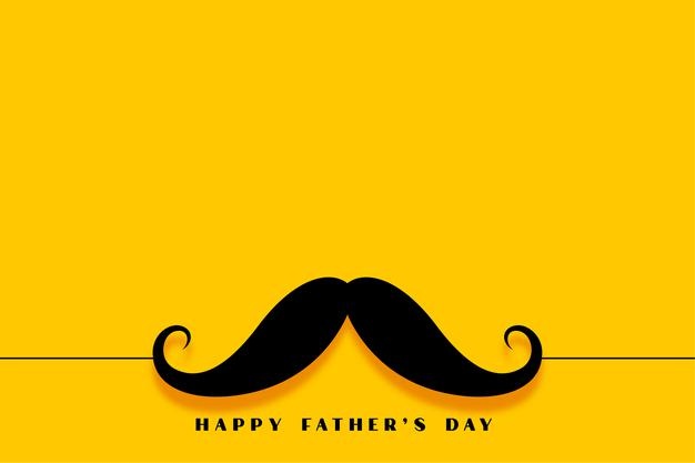 Minimalist Happy Fathers Day Mustache Yellow Greeting Card 1017 32039