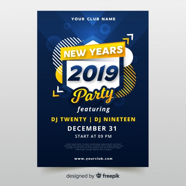 Modern New Year Party Poster With Abstract Design 23 2147967965