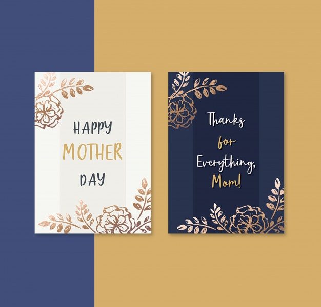 Mother’s day card elegant flowers Free Psd