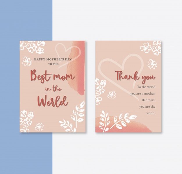 Mother’s day card with elegant flowers Free Psd