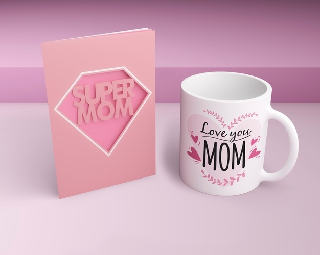 Mother S Day Celebration Card Mug With Mock Up 23 2148460784