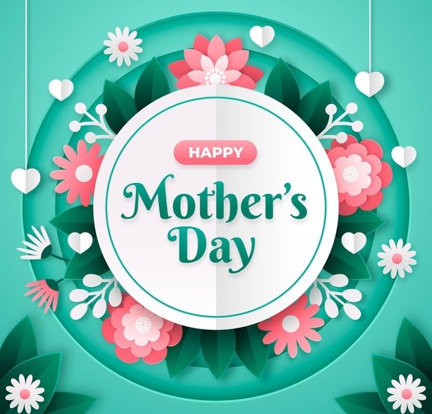 Mother’s day illustration in paper style Free Vector