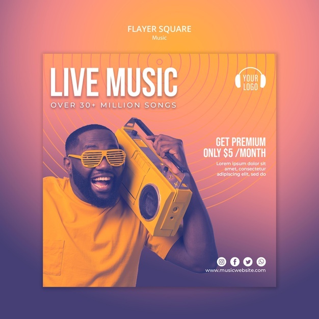 Music Concept Flyer Square Template 23 2148707331