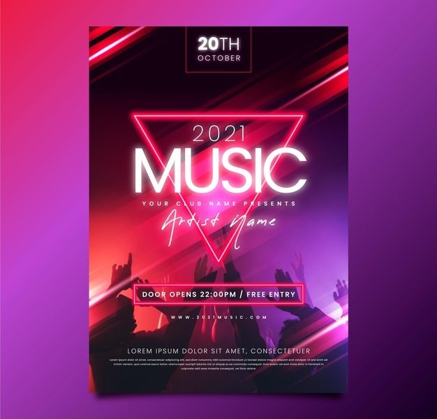 Music event poster with photo Free Vector Music event poster with photo Free Vector