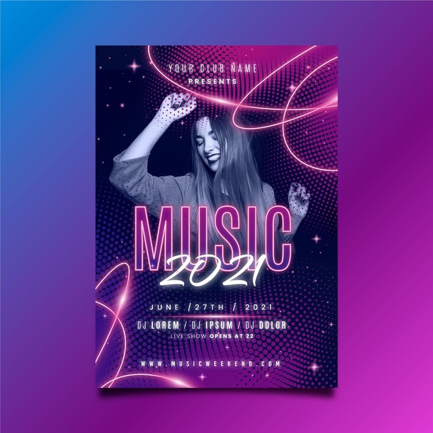 Music Poster Template With Woman Dancing 52683 40705