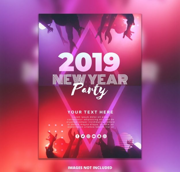 New year christmas party poster mockup Free Psd New year christmas party poster mockup Free Psd